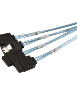 Monoprice 0.5m 30AWG Internal Mini SAS 36pin (SFF-8087) Male w/ Latch to SATA 7pin Female (x4) Forward Breakout Cable - Black 5 61gmFhJc kL