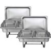 TigerChef Chaffing Dishes Stainless Steel - Food Warmer - Chafing Dish Buffet Set - 2 Chafer and Buffet Warmer Sets with Half-Size Pans and Cool-Touch Plastic Handle Full Size with 1/2 Inserts 20 61gp3ZowbqL