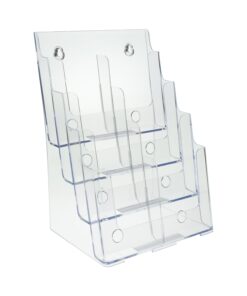 SourceOne Premium 4-Tier Magazine and Brochure Holder – Clear Acrylic Countertop Organizer 1 Pack 12 61gqiiC6KL