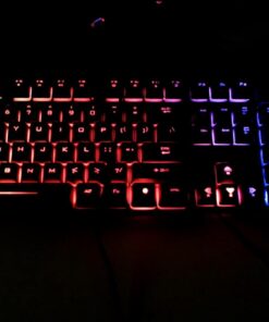 Rii RK100+ Multiple Color Rainbow LED Backlit Large Size USB Wired Mechanical Feeling Multimedia PC Gaming Keyboard,Office Keyboard for Working or Primer Gaming,Office Device RK100+ Rainbow LED Backlit 28 61gqtnS3fYL