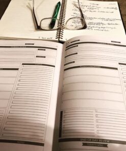 Panda Planner Pro - Best Daily Planner for Happiness & Productivity - 8.5 x 11" Softcover - Undated Day Planner - Guaranteed to Get You Organized - Gratitude & Goals 6 Month Journal (Black) Black 40 61groHH9CzL