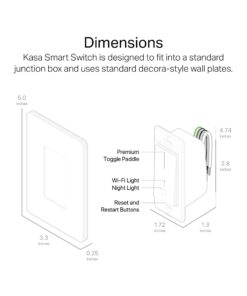 Kasa Smart Light Switch HS200P3, Single Pole, Needs Neutral Wire, 2.4GHz Wi-Fi Light Switch Works with Alexa and Google Home, UL Certified, No Hub Required, 3 Count -Pack of 1 , White 3-Pack 31 61grwWQy8L