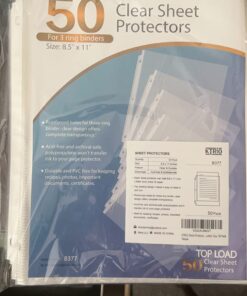 KTRIO Sheet Protectors 8.5 x 11 inch Clear Page Protectors for 3 Ring Binder, Plastic Sleeves for Binders, Top Loading Paper Protector Letter Size, 50 Pack 29 61gscQ2mGCL