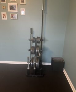 Olympic 2-inch Weight Plate Tree Rack with 6 Barbell Holders - Holds Up to 800 lbs. of Olympic Weight Plates – Workout & Lifting Equipment for Professional & Home Gym Storage Use - Assembly Required 23 61gt3ZQ8ZEL