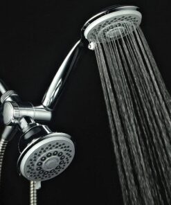 AquaStorm by HotelSpa 30-Setting SpiralFlo 3-Way HIGH PRESSURE Luxury Shower Head/Handheld Showerhead Combo with Water Saving Economy Mode/Chrome Chrome & Gray 25 61gupITpTRS