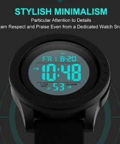 LYMFHCH Men's Digital Sports Watch LED Screen Large Face Electronics Military Watches for Men Waterproof Alarm Stopwatch Back Light Outdoor Army Watch 37 61gvSSwnYL