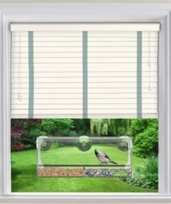 Alternative view of Yardly Noticed Window Bird Feeder with Removable Tray, Drain Holes, Extended Perch, 4 Suction Cups - Crystal Clear See Through Design 2017 - See Wild Birds Up Close, Great for Kids & Cats Large