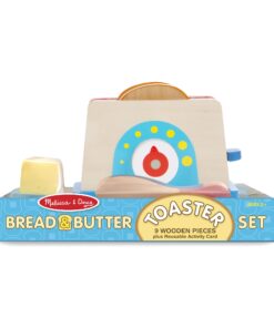 Melissa & Doug Bread and Butter Toaster Set (9 pcs) - Wooden Play Food and Kitchen Accessories 17 61gyneeRUAL