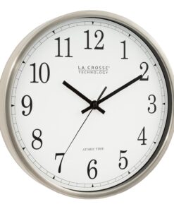 La Crosse Technology 12 Inch Atomic Analog Wall Clock, Aluminum (WT-3126B) 11 61gyvpYxKtL