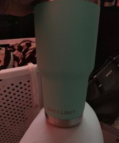 CHILLOUT LIFE 30oz Stainless Steel Tumbler with Lid - Double Wall Vacuum Insulated Large Travel Coffee Mug with Splash Proof Lid and Straw for Hot & Cold Drinks, Teal Tumbler, Pack of 1 30oz (pack of 1) Aqua Blue 33 61gz0kQiwL