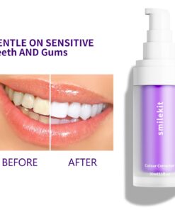 Colour Corrector Purple Toothpaste, Purple Toothpaste Whitening, V34 Purple Color Corrector Serum Teeth Whitening Toothpaste for Tooth Stain Removal, Teeth Whitening Kit for Adult 11 61gzybhmV4L