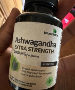 Futurebiotics Ashwagandha Capsules Extra Strength 3000mg - Stress Relief Formula, Natural Mood Support, Stress, Focus, and Energy Support Supplement, 120 Capsules 120 Count (Pack of 1) 28 61h14dSK91L