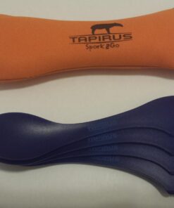 Tapirus 4 Blue Spork to Go Set - Durable and BPA Free Sporks - Spoon, Fork and Knife Combo Utensils Flatware - Mess Kit for Camping, Hunting and Outdoor Activities - Comes in a Carrying Case (Blue) 25 61h1Na6jYXL