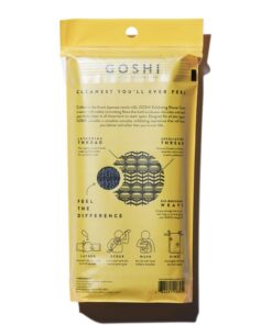 GOSHI Exfoliating Shower Towel - Rip-Resistant Exfoliating Washcloth for All Skin Types - Made in Japan Grey 19 61h1hEfXEFL