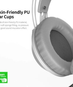 Ajazz AX120 Stereo Gaming Headset Noise Cancelling Over Ear Headphones with Mic Bass Surround Soft Memory Earmuffs 50mm Pink 16 61h4GPysEfL