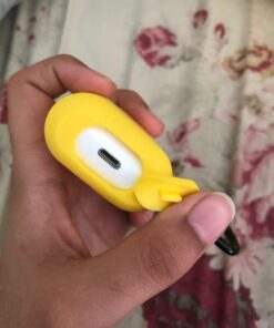 SATLITOG AirPods Case Cover with Secure Lock Keychain, Protective Silicone Cover Compatible with Apple AirPods 2nd & 1st Charging Case - Yellow 43 61h4HUjHNhL 1