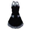 Hyzrz Cute Retro Lovely Vintage Ladies Kitchen Flirty Vintage Aprons for Women Girls with Pockets for Mothers Day Gift (Black) Black 45 61h4cDL7NgL