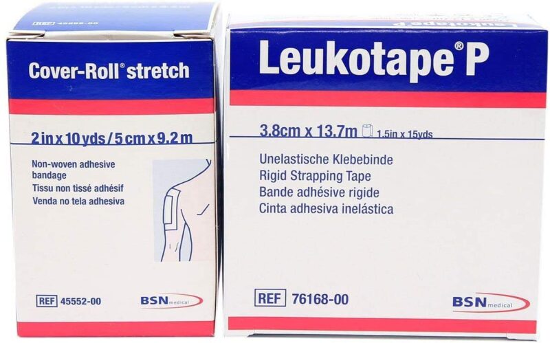 Catalog 9 Leukotape P 1.5-Inch x 15-Yds & Cover-roll Stretch 2-Inch x 10-Yds Combo Pack (One Roll Each) 2 Piece Set