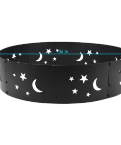 Sunnydaze Big Sky 36-Inch Fire Ring - Heavy-Duty 0.6mm Thick Steel Metal Rim - for Patio and Backyard Use 20 61h6uV379UL