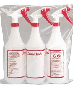 Boardwalk BWK03010 HDPE 32 oz. Trigger Spray Bottles - Clear/Red (3/Pack)