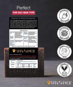 Soulflower Mangosteen Handmade Bar Soap Enriched with Apple & Premium Essential Oils for Skin Exfoliation - Natural, Vegan, Organic, Paraben & SLS Free, Pack of 2-5.3 Oz Each 18 61h8L6S0unL