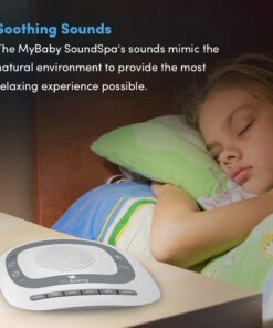 MyBaby SoundSpa White Noise Machine for Babies | 6 Soothing Lullabies for Newborns, Sound Therapy for Travel, Relaxing, Kids, Newborns, Baby Songs, Adjustable Volume, Auto-off Timer, By HoMedics 1 Count (Pack of 1) 34 61h8e40PnGL
