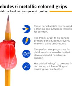The Pencil Grip Pencil Grips, The Crossover Grip, Metallic Ergonomic Writing Aid For Righties And Lefties, Colorful Pencil Grippers, Assorted Metallic Colors, 6 Count - TPG-17706 6 Count (Pack of 1) 13 61h95H4HNEL
