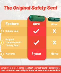 Hot Headz H-EXT-302 Outdoor Extension Safety Seal Resistant Cord Cover for Holiday Lights Water Fountains, Pool Pumps, Air Conditioners, Etc, Single, Green 35 61h9wMaa8DL