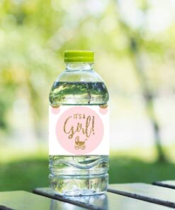 Andaz Press Blush Pink Gold Glitter Girl Baby Shower Party Collection, Water Bottle Label Stickers, 20-Pack Labels Water Bottle 13 61hCXMq55rL