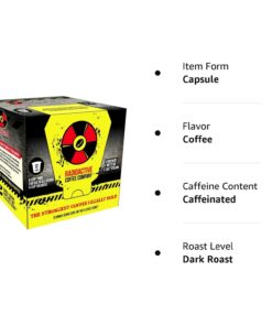 Radioactive Coffee, THE STRONGEST COFFEE LEGALLY SOLD, Single Serve Capsules for Keurig K-Cup Brewers, 12 Count 17 61hDjx1P8IL