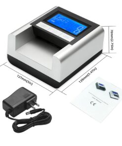 Counterfeit Bill Detector, Rechargeable, 4 Way Direction USD & EUR Bill Checker Machine, with Infrared, Magnetic and Ultraviolet Sensors, Easy Pass/Fail Indicator Portable Rechargeable white 11 61hEZg3u6EL