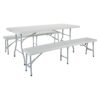 Office Star Resin Furniture for Indoor or Outdoor Use, 3-Piece Set, 2 Folding Benches and 6 Foot Table Bench and Table Set 13 61hG2BbvtKS