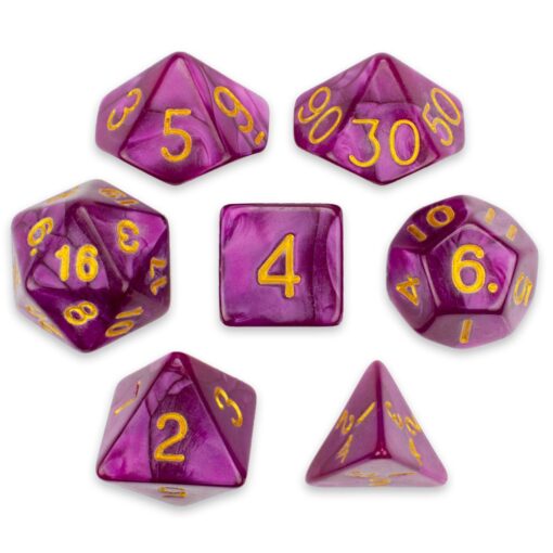 Wiz Dice Series II - Polyhedral Dice Set for Tabletop RPG Adventure Games with a Dice Bag - DND Dice Set, Suitable for Dungeons and Dragons, MTG and Dice Games Alike - Abyssal Mist - 7 ct