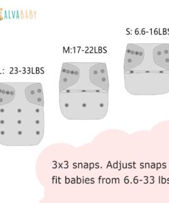 ALVABABY Baby Cloth Diapers 6 Pack with 12 Inserts Adjustable Washable and Reusable Pocket Diapers for Baby Girls 6BM88 Pure Color88 21 61hLL28KbiL