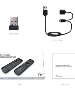 Rii K25 Multifunction Portable 2.4GHz Mini Wireless Fly Mouse Keyboard and Remote Control with Rechargeable Li-ion Battery (Black) 21 61hLQe9j8xL