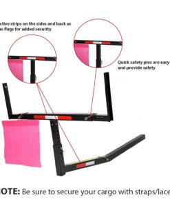 ECOTRIC Truck Bed Extender Pickup Truck Bed Hitch Mount Extension Rack SUV Lumber Ladder Canoe Boat Kayak Long Pipes w/Flag 750lbs Capacity 30 61hMZpnRwHL