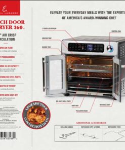 Emeril Lagasse 26 QT Extra Large Air Fryer, Convection Toaster Oven with French Doors, Stainless Steel 28 61hN23RzJuL