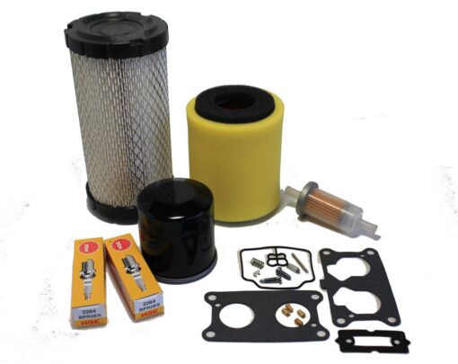 Kawasaki Mule 3000/3010/ 3020 Tune Up Kit (Carburetor Rebuild Kit, Air, Oil, & Fuel Filter, Spark Plugs)