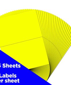 JAM PAPER Shipping Labels - Half Page - 5 1/2 x 8 1/2 - Neon Yellow - 50/Pack 5 1/2" x 8 1/2" Labels (Half Sheet) 7 61hRPDwHLrL