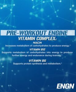 EVL Intense Pre Workout with Creatine - Pre Workout Powder Drink for Lasting Energy Focus and Recovery - ENGN Energizing Pre Workout for Men with Beta Alanine Caffeine and L Theanine - Blue Raz 30 61hSt4QM2L