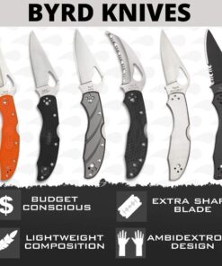 Spyderco Byrd Lightweight Knife with Stainless Steel Blade and High Performance FRN Handle One Size Cara Cara 2 - Black 31 61hSxB639PL 2