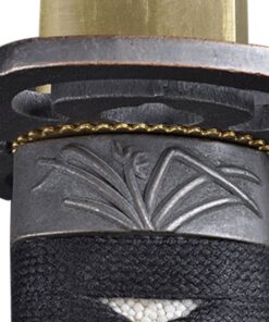 Handmade Sword - Japanese Style Samurai Katana Swords, Practical, Hand Forged, 1045 Carbon Steel, Heat Tempered, Full Tang, Sharp, Bamboo Tsuba, Black Wooden Scabbard 12 61hSxUd2ZhL