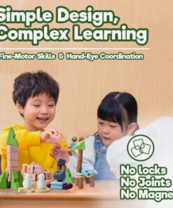 Taksa Toys Educational Building Blocks for Kids Ages 3 4 5 6 7+ Years Old, Reggio Emilia Stem Toys, Montessori Toys for Girls, Boys Unique Preschool Learning & Stacking Resources, Gift Pack 72 Pcs 11 61hTaA4c2bL 1