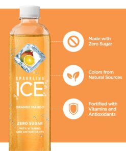 Sparkling Ice, Orange Mango Sparkling Water, Zero Sugar Flavored Water, with Vitamins and Antioxidants, Low Calorie Beverage, 17 fl oz Bottles (Pack of 12) 10 61hUBDa15lL