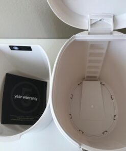 simplehuman Compact Round Bathroom Step Trash Can, 6 Liter / 1.6 Gallon, White Plastic 43 61hWaRyM27L