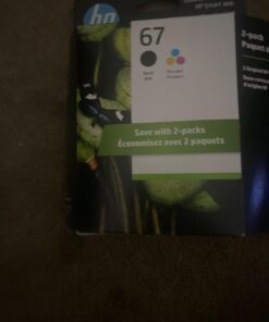 HP 67 Black/Tri-color Ink Cartridges (2 Count - Pack of 1) | Works with HP DeskJet 1255, 2700, 4100 Series, HP ENVY 6000, 6400 Series | Eligible for Instant Ink | 3YP29AN 28 61hXRg55uLL