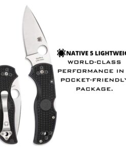 Alternative view of Spyderco Native 5 Lightweight Signature Knife with 2.95" CPM S30V Steel Blade and Black FRN Handle - PlainEdge - C41PBK5
