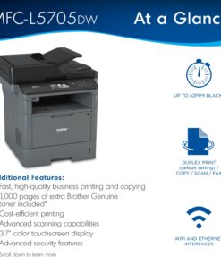 Brother Monochrome Laser All-in-One MFCL5700DW Value Version (MFCL5705DW) up to 1,000 Extra Pages of Additional Toner Included in Box‡ New Model: MFC-L5705DW 12 61hYMCwKkIL