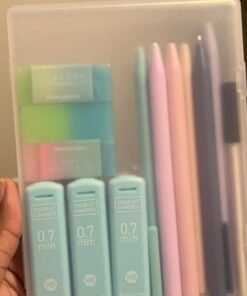 Four Candies Cute Mechanical Pencil Set, 6PCS Pastel Pencils 0.5mm & 0.7mm with 360PCS HB Pencil Leads, 3PCS Erasers and 9PCS Eraser Refills, Aesthetic Mechanical Pencils for Girls Writing 0.5&0.7 mm 51 61hcA6nBZeL