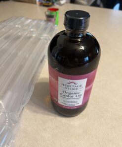 HERITAGE STORE Organic Castor Oil, Glass Bottle, Cold Pressed, Rich Hydration for Hair & Skin, Bold Lashes & Brows | 16oz 16 Fl Oz (Pack of 1) 28 61hcJKTBBtL